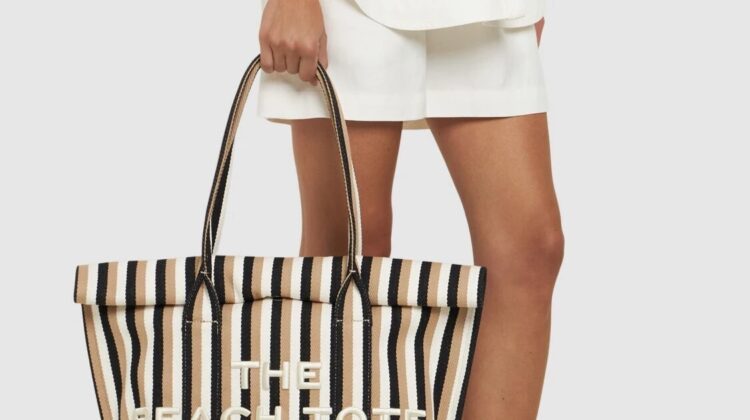 THE STRIPED JACQUARD BEACH TOTE BAG MARC JACOBS