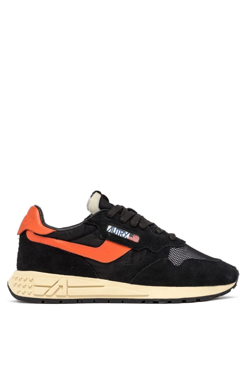 ZAPATILLAS REELWIND LOW EN ANTE Y NYLON NEGRO Y NARANJA Autry