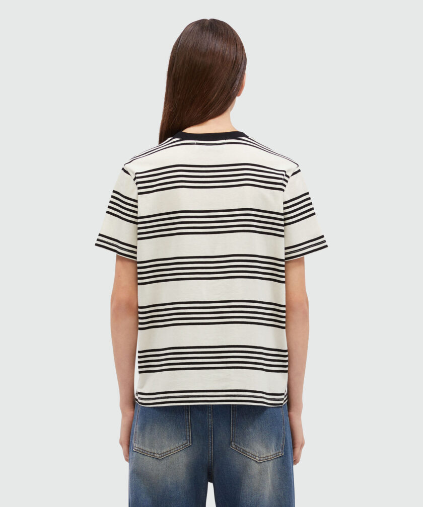 CAMISETA  COLOR BLANCO RAYAS NEGRAS MSGM - Imagen 3